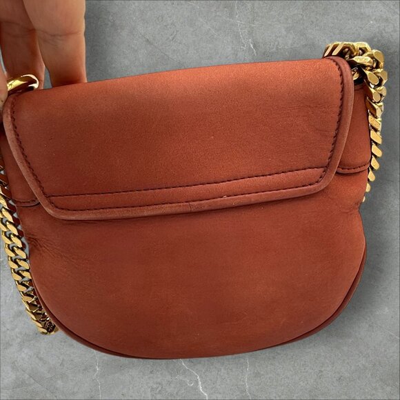 Gucci Tigrette Shoulder bag in Rust Suede with gold chain - Picture 5 of 8